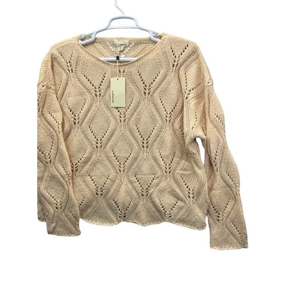 The Korner Women Pullover Sweater Beige Size M/L New NWT Wool Blend - Picture 3 of 12